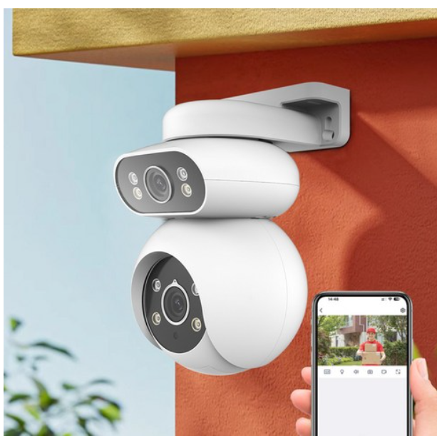 AI 듀얼 카메라 1000w 고화소 CCTV 풀컬러 나이트 비전 360도 회전형 스마트 WiFi